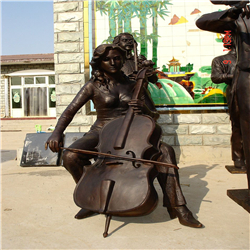 吹拉彈唱銅雕塑 吹拉彈唱銅雕塑